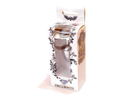 Korek analny srebrny z sercem HeavyFun 7 cm - 8
