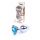 Korek analny srebrny HeavyFun serce jasnoniebieski 7 cm