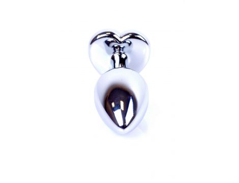 Korek analny srebrny z sercem HeavyFun ciemnieniebieski 7 cm - 4