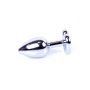 Korek analny srebrny z sercem HeavyFun ciemnieniebieski 7 cm - 6