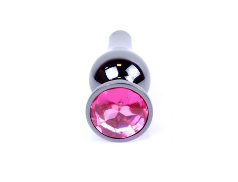 Biżuteria analna stal nierdzewna z różowym diamencikiem HeavyFun 9,5 cm - 2