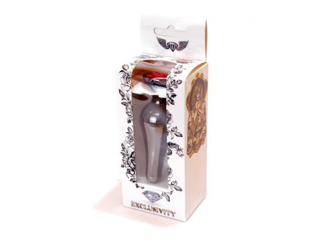 Biżuteria analna stal nierdzewna z różowym diamencikiem HeavyFun 9,5 cm - 9