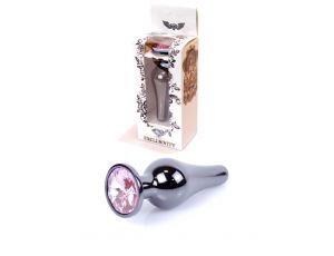 Korek analny stalowy biżuteryjny srebrny HeavyFun 9.5 cm