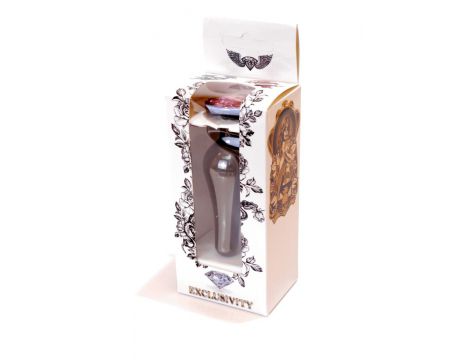 Korek analny stalowy biżuteryjny srebrny HeavyFun 9.5 cm - 9