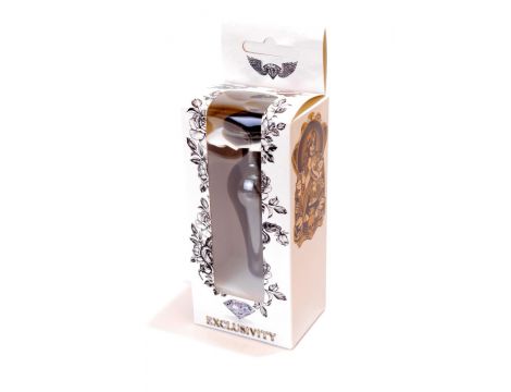 Biżuteria analna stal nierdzewna srebrna z czarnym diamentem 9.5 cm - 9