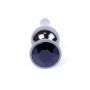 Biżuteria analna stal nierdzewna srebrna z czarnym diamentem 9.5 cm - 3