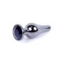 Biżuteria analna stal nierdzewna srebrna z czarnym diamentem 9.5 cm - 9