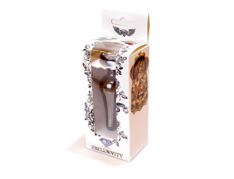 Korek analny biżuteryjny ciemnosrebrny z diamencikiem HeavyFun 9.5 cm - 9