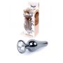 Korek analny biżuteryjny ciemnosrebrny z diamencikiem HeavyFun 9.5 cm - 2