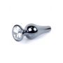 Korek analny biżuteryjny ciemnosrebrny z diamencikiem HeavyFun 9.5 cm - 9