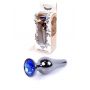 Biżuteria analna stalowa z diamentem HeavyFun srebrna niebieska 9.5 cm - 2