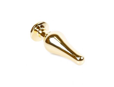 Korek analny biżuteryjny złoty czerwony HeavyFun 9,5 cm - 3