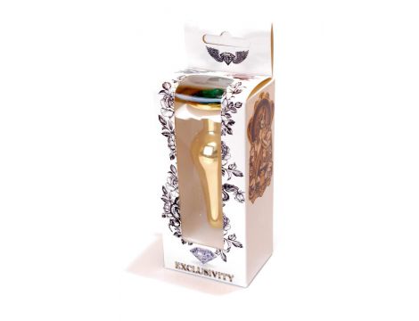 Biżuteria analna HeavyFun złota zielona 9.5 cm - 9