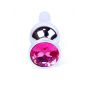 Biżuteria analna HeavyFun srebrna z różowym diamencikiem 9,5 cm - 3