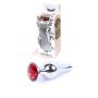 Srebrny nierdzewny korek analny z czerwonym diamencikiem 9,5 cm - 2