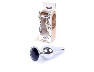 Biżuteria analna srebrna z czarnym diamentem HeavyFun 9,5 cm