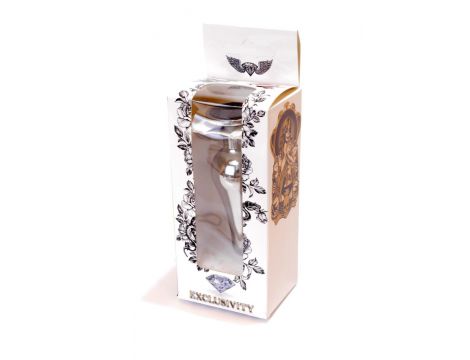 Biżuteria analna srebrna z czarnym diamentem HeavyFun 9,5 cm - 9