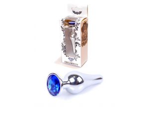 Biżuteria analna srebrna z diamentem ciemnieniebieska HeavyFun 9.5 cm