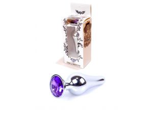 Biżuteria analna HeavyFun srebrna fioletowa 9,5 cm