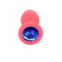 Biżuteria analna silikonowa czerwona z niebieskim diamentem HeavyFun 7 cm - 4