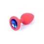 Biżuteria analna silikonowa czerwona z niebieskim diamentem HeavyFun 7 cm - 8