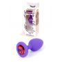 Biżuteria analna silikonowa fioletowa HeavyFun mała czerwony diament 7 cm - 2