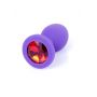 Biżuteria analna silikonowa fioletowa HeavyFun mała czerwony diament 7 cm - 3