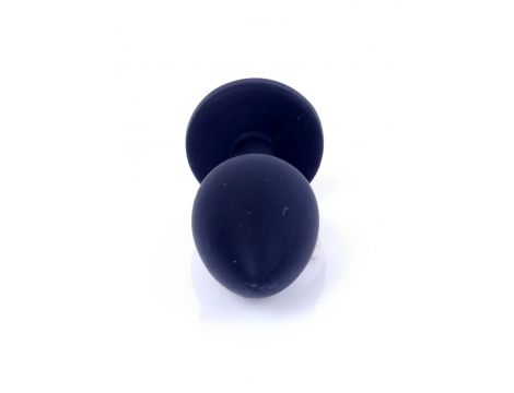 Biżuteria analna silikonowa czarna z różowym diamentem 7 cm - 5