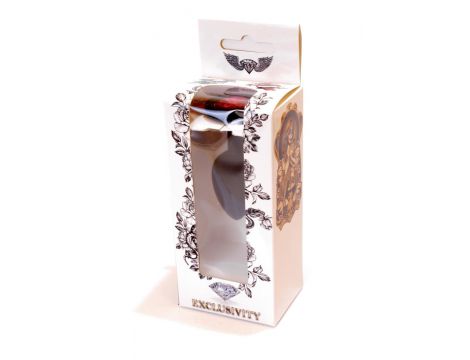 Biżuteria analna silikonowa czarna z różowym diamentem 7 cm - 9