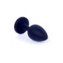 Biżuteria analna silikonowa czarna z różowym diamentem 7 cm - 5