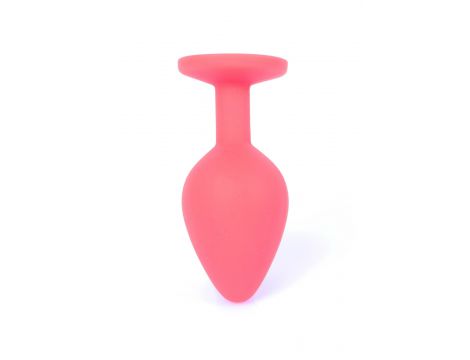 Korek analny silikonowy czerwony z niebieskim diamentem 8 cm - 8