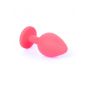 Korek analny silikonowy czerwony z niebieskim diamentem 8 cm - 6
