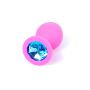 Silikonowy korek analny różowy HeavyFun z błękitnym diamentem 8 cm - 3