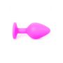 Silikonowy korek analny różowy HeavyFun z błękitnym diamentem 8 cm - 7