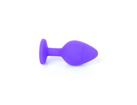 Korek analny silikonowy fioletowy z czerwonym diamentem HeavyFun 8 cm - 5