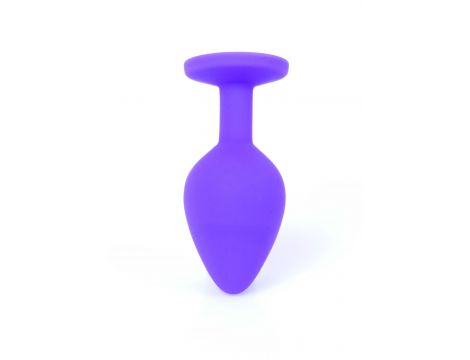 Korek analny silikonowy fioletowy z czerwonym diamentem HeavyFun 8 cm - 6