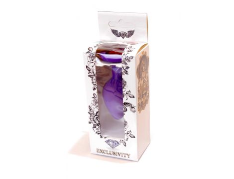 Korek analny silikonowy fioletowy z czerwonym diamentem HeavyFun 8 cm - 9