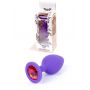Korek analny silikonowy fioletowy z czerwonym diamentem HeavyFun 8 cm - 2