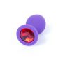 Korek analny silikonowy fioletowy z czerwonym diamentem HeavyFun 8 cm - 3
