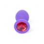 Korek analny silikonowy fioletowy z czerwonym diamentem HeavyFun 8 cm - 4