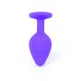 Korek analny silikonowy fioletowy z czerwonym diamentem HeavyFun 8 cm - 7