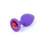 Korek analny silikonowy fioletowy z czerwonym diamentem HeavyFun 8 cm - 9