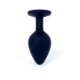 Korek analny silikonowy HeavyFun czarny z różowym diamentem 8 cm - 7