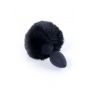 Silikonowy korek analny z króliczym ogonkiem HeavyFun czarny 6,5 cm - 4