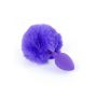 Korek analny silikonowy z puszystym ogonkiem króliczym fioletowy 6,5 cm - 3