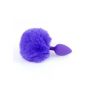 Korek analny silikonowy z puszystym ogonkiem króliczym fioletowy 6,5 cm - 5