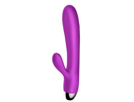 Fioletowy silikonowy wibrator-pulsator USB 14 funkcji z podgrzewaniem - 5