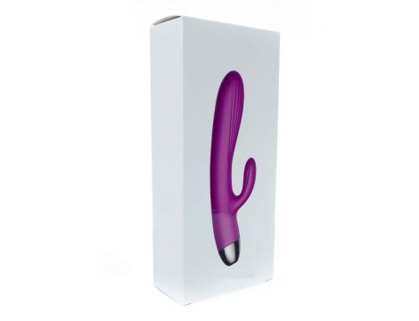 Fioletowy silikonowy wibrator-pulsator USB 14 funkcji z podgrzewaniem - 17