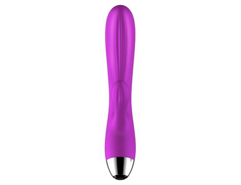 Fioletowy silikonowy wibrator-pulsator USB 14 funkcji z podgrzewaniem - 16
