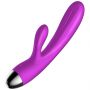 Fioletowy silikonowy wibrator-pulsator USB 14 funkcji z podgrzewaniem - 2